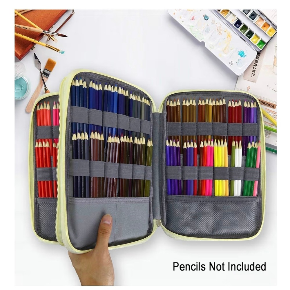 Llama Print Multi Layer High Capacity Colored Pencil Case Art Organizer Bag - Picture 2 of 9